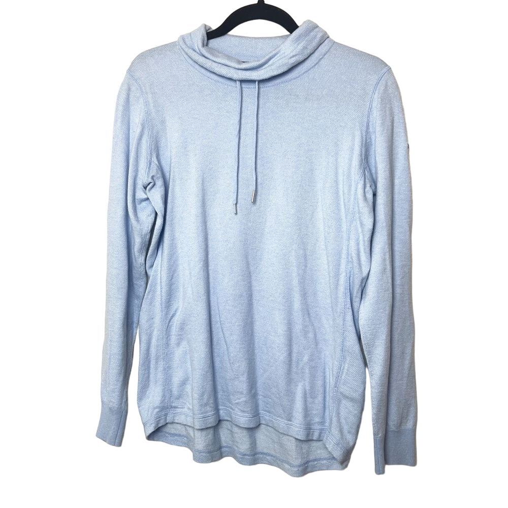 KJUS Women's S Cowl Neck Kessy Sweater Light Blue Cotton Cashmere Blend Pullover
